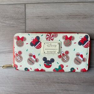 Disney x Loungefly Gingerbread Mickey & Minnie Wallet 🎁 Holiday Christmas NWOT